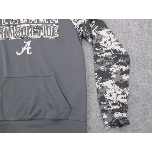 Alabama Crimson Tide Hoodie Mens Medium Gray Camo NCAA Football Colosseum OHT - Picture 13 of 16
